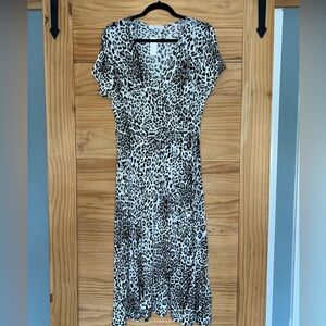 Leopard Print V-Neck Dress